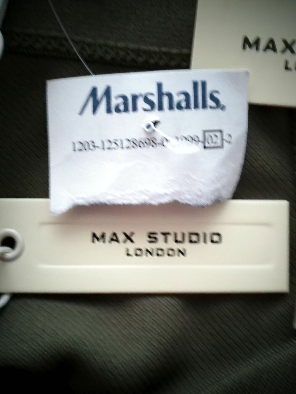 MAX STUDIO LONDON Stretch Waist High Waist Olive Green Barrel Leg Trousers L - Picture 6 of 14